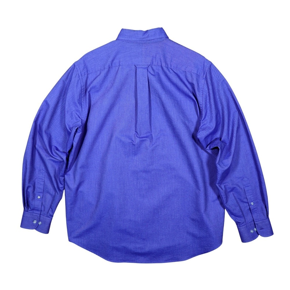 Lands End Hyde Park Mens Long Sleeve Button Down Shirt Blue Size L - Picture 2 of 8